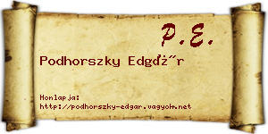 Podhorszky Edgár névjegykártya